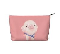 Cute Pink Pig Corduroy Makeup Bag â€“ Versatile Cosmetic Pouch with Zipper for Daily Use and Travel Capacity Organizer