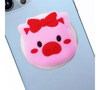 Cute Pink Pig Magnetic Phone Grip - Kawaii Phone Stand Holder for Kindle, iPhone, iPad,Android | Phone Charm & Accessories for Girls & Women |Compatible with MagSafe | Adapter for Magsafe Included