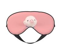 Cute Pink Pig Print Soft Eye Mask –Elastic Nighttime Shade, Light-Proof Blindfolds for Plane, Yoga, Travel, Full Eye Covers