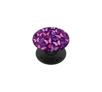 Cute Pink Purple Butterfly Pattern Flowers Vaporwave Dark PopSockets Adhesive PopGrip