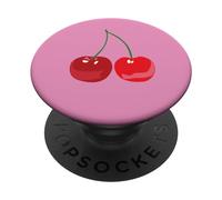 Cute Pink & Red Cherries Rockabilly Cherry PopSockets Adhesive PopGrip