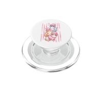 Cute Pink Ribbon Cat October Awareness Design PopSockets PopGrip for MagSafe