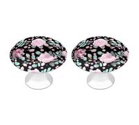 Cute Pink Rose Mix Leopard Cabinet Knobs, 2-Pack Silver Stainless Steel Drawer Pulls with Screws, Elegant Hardware for Dressers, Kitchen,Cabinets & Desks