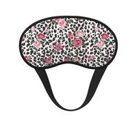 Cute Pink Rose Mix Leopard Pattern Sleep Mask for Side Sleeper, Eye Mask Sleeping for Women Men,for Sleeping with Elastic Band
