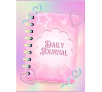 Cute Pink Sparkly Daily Journal with Hearts & Butterflies | Aesthetic Writing Journal for Teens and Women