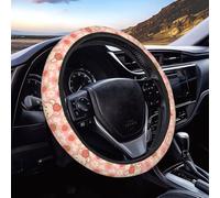 Cute Pink Strawberry Bunny Steering Wheel Cover for Women Men, Non-Slip Steering Wheel Protector Car Wheel Covers, Universal 15 Inch Fit for Auto, Suvs, Truck