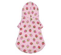 Cute Pink Strawberry Dog Hoodie Luxury Dog Clothes Winter Dog Jacket Pet Clothes Hoodie French Bulldog Teddy Pug Puppy Clothes L