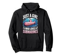 Cute Pink Submarine Just a Girl Who Loves Submarines Pullover Hoodie