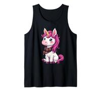 Cute Pink Unicorn Wearing A Scottish Plaid Neckerchief Tank Top
