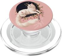 Cute Pink White Cat Cherry PopSockets PopGrip for MagSafe