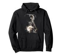 Cute Pit Bull Holding Full Moon Moonlight Aesthetic Dog Art Pullover Hoodie