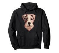 Cute Pit Bull Patchwork Floral Dog Boho Folk Art Graphic Pullover Hoodie