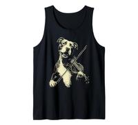 Cute Pit Bull Playing Violin Funny Dog Violinist Graphic Tank Top