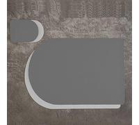 Cute Placemats, Place Mats 6 Set 17x12 Inch Reversible Bicolor Solid Color with Coasters PU Leather Dark Grey Light Grey