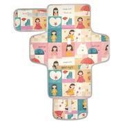 Cute Plaid Beauty Blush Color Reusable Diaper Changing mat with Tissue Pocket Baby Portable Changing pad for Girl & Boy cambiadores de pa?ales para Bebes
