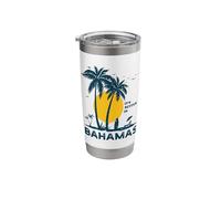 Cute Plam Tree Beach It's Better in The Bahamas Stainless Steel Insulated Tumbler