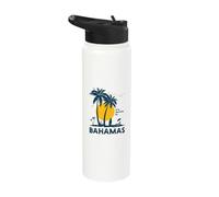 Cute Plam Tree Beach It's Better in The Bahamas Stainless Steel Insulated Water Bottle