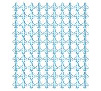 Cute Plane Design Paper Clips 100Pcs Bright Color Wire Scrapbook Card Papercraft Small Portable Office School (Blue)