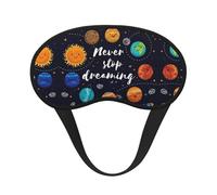 Cute Planet Print Blackout Sleep Mask - Side Sleeper Eye Cover, Soft Comfort, Perfect for Travel, Meditation
