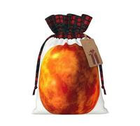 Cute Planet Printing 4.7x6.9 Inch Christmas Bag Drawstring Closure,For Christmas Anniversaries Birthdays,Holds Gifts