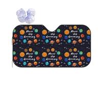 Cute Planet Printing Windshield Sun Shade for Car. Reflective UV and Heat Shield with Keeps Interior Cool Universal Sedans