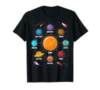 Cute Planet Solar System Colorful Gift Design For Kids T-Shirt
