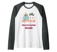 Cute Plant Parenting Goals Funny Plant Dad Gift Enthusiasts Raglan Baseball Tee