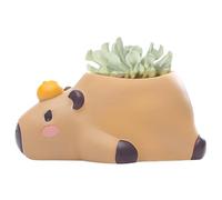 Cute Plant Pots - Animal Flower Pots, Resin Capybara Statue Sculpture | Cute Animal Planter, Capybara Figure Plant Pots with Drainage, Novelty Planter Desk Decoration for Tis