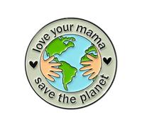 Cute Plants Brooch Pins for Women Girls Teen Fashion Caring for the Earth Brooches Lapel Pin Green Cartoon Hand Planets Love Your Mama Corsage Badge Accesssories Jewelry World Earth Day Arbor Day