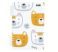 Cute Playful Cats A5 Notebook, Orange and White Cat A5 Notebooks, Lined Paper Spiral Notebook 120Pages/60Sheets, Exercise Book for Women, Notes Book for Study, Revision Supplies Women Man