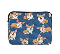 Cute Playful Dogs Blue Laptop Bag, Protective Padded Laptop Sleeves 15 Inch for Women