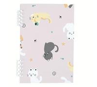 Cute Playful Kittens Notebook A5, Grey and Yellow Cats Notebooks, Lined Paper Student Notebook 120Pages/60Sheets, A5 Exercise Book for Study, Writing Books for Women, College Essentials Women Man