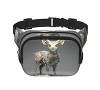 Cute Plum Deer Pattern trendy fashionable waist bag, unisex travel sports messenger bag