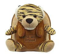 Cute Plush Animal Backpack for Kids 3 4 5 Years with Fluffy Stuffed Puppet - Toddler Children Soft Daypack for School - Baby Boy Girl Cuddly Animal Handbag for Infant - Perletti