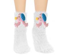 Cute Plush Animal Socks, Warm Cartoon Image Fluffy Socks Womens Funny Sock Women, Soft White Small Pig Fuzzy Sock Suitable for Gifting to Partners Family Friends and Classmates