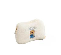 Cute Plush Bear Makeup Bag Girly Kawaii Embroidered Cosmetic Organizer Japanese Aesthetic Toiletry Travel Pouch Purse, Koala, M, Cute