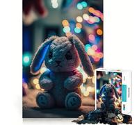 Cute Plush Bunny Is Sittin Jigsaw for Adults 1000 Pieces Reason Boost Indoor Play Playful Challenge Wall Art (38x52cm)
