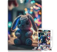 Cute Plush Bunny Is Sittin Jigsaws 1000 Pieces for Teenagers Educational Play for Skill Growth for Special Moments Size 38x26cm