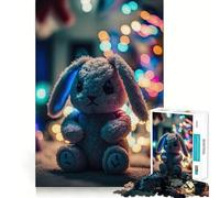 Cute Plush Bunny Is Sittin Puzzle for Teenagers 1000 Pieces Logic Game Sharp Detail Hard Challenge Art Decor (38x26cm)