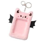 Cute Plush Card Holder - Credit Card Cover, Cards Case | Soft Keychain Photo Sleeve, Kids Students K Pop Fans, Compact Cards Pouch, ID Badge Holder Adorable Devil Design Wallet for Boys Girls