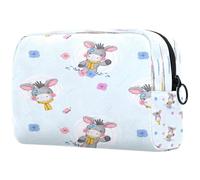 Cute Plush Donkey Pattern Cosmetic Bag for Women, Travel Toiletries Bags Large Makeup Handy Pouch Organiser Bag with Zipper