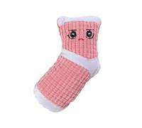 Cute Plush Expression Dog Bite Toy Heavy Duty Sock Shape(Pink) | Plush Heavy Duty Dog Toy Sock Shape Expression Bite Toy, Safe and Fun Playtime, Squeaky Crinkle Sounds, Easy to Clean