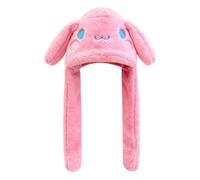 Cute Plush Hats Bunny Ear Moving Jumping Hat Funny Cartoon Animal Warm Winter Caps for Women Girls, Pink, One Size