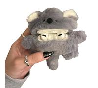 Cute Plush Koala Case Compatible with Airpods Pro Charging Case, Soft Silicone Fluffy Furry Earphone Protective Case Cover, Portable Faux Fur Shockproof Cover for Airpods Pro