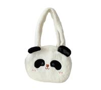 Cute Plush Pandas Shoulder Bag Top-handle Tote Bag Large Capacity Handbag Fashion Purses Shopping Bags for Women Girls Soft Tote Bag Book and Stationery Storage Bag Small Items Carrying Bag Camera and