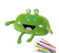 Cute Plush Pencil Box Girls - Large Capacity Animal, Theme School Supplies Case | Soft Green Frog Pencil Case, Creative Zipper Storage Pouch Kids Unique Plush Pencil Bag Pencils Erasers Stationery