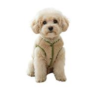 Cute Plush Pet Vest, Warm Winter Jacket with Buttons and Pockets, Soft Sherpa Coat for Cats and Puppies ( Beige,Small)