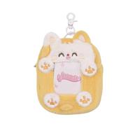 Cute Plush Photocard Holder with Keychain 3D Lovely Cartoon Photo Sleeve ID Credit Card Holder Protector