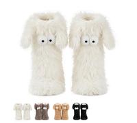 Cute Plush Slipper Socks,Fuzzy Slipper Socks for Women | Winter Home Socks,Cartoon Big Eye Monster Design Soft Plush Look for After Work and Indoor Daily Wear