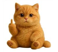 Cute Plush, Small Plush Toy with Rebellious Fingers, Rebels with Cheeky Cuddly Joy, Cuddly Toys for Emotional Support, Funny Plush Figures in Pockets, Gift (Cat)